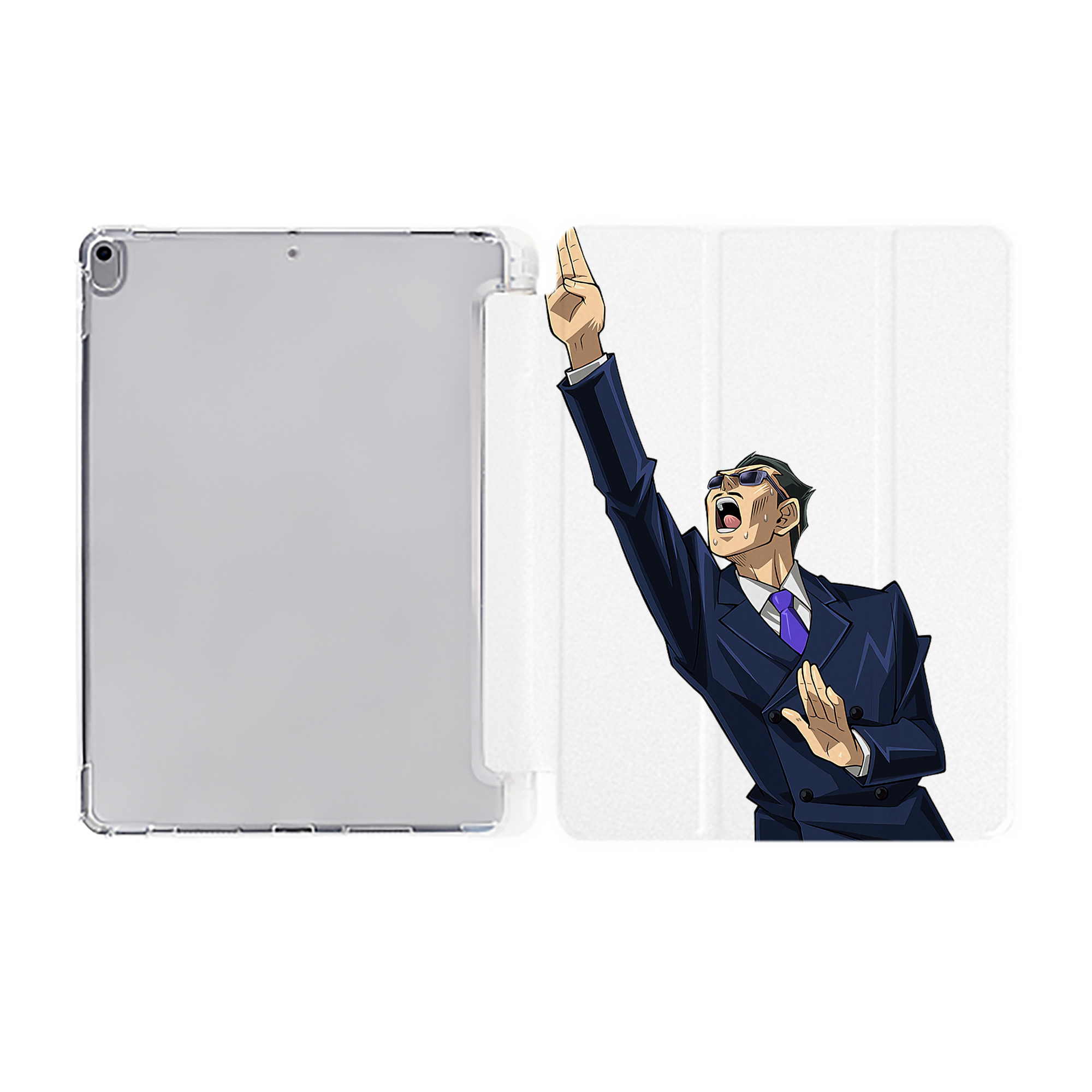 （画像用） 遊☆戯☆王 Yu-Gi-Oh! IPad ケース ペン収納付き 三つ折りスタンド PUレザー×シリコン 対応機種9.5/10.5/10.9インチ
